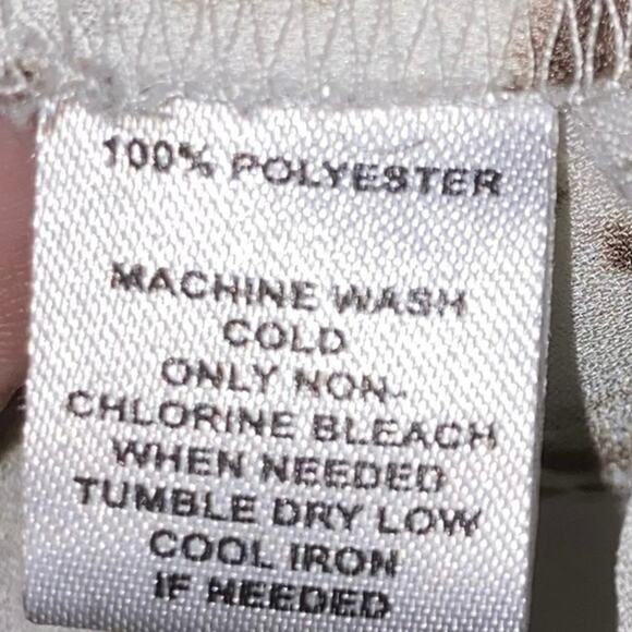 Loft Sheer Cream & Brown Splattered Blouse - Picture 6 of 6